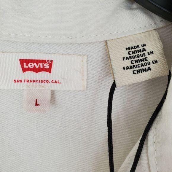 LEVI'S Utility Jumpsuit Cream Long Sleeves Collar - Picture 3 of 14